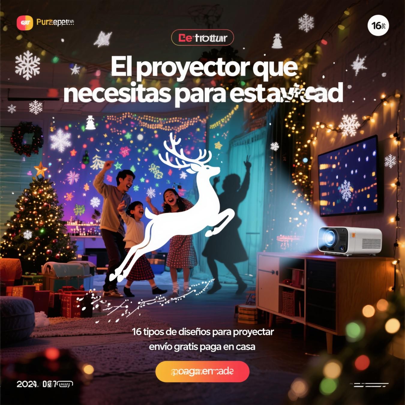 Navidad Brillante en un Toque 🎅💡PROYECTOR NAVIDEÑO + ENVIO GRATIS