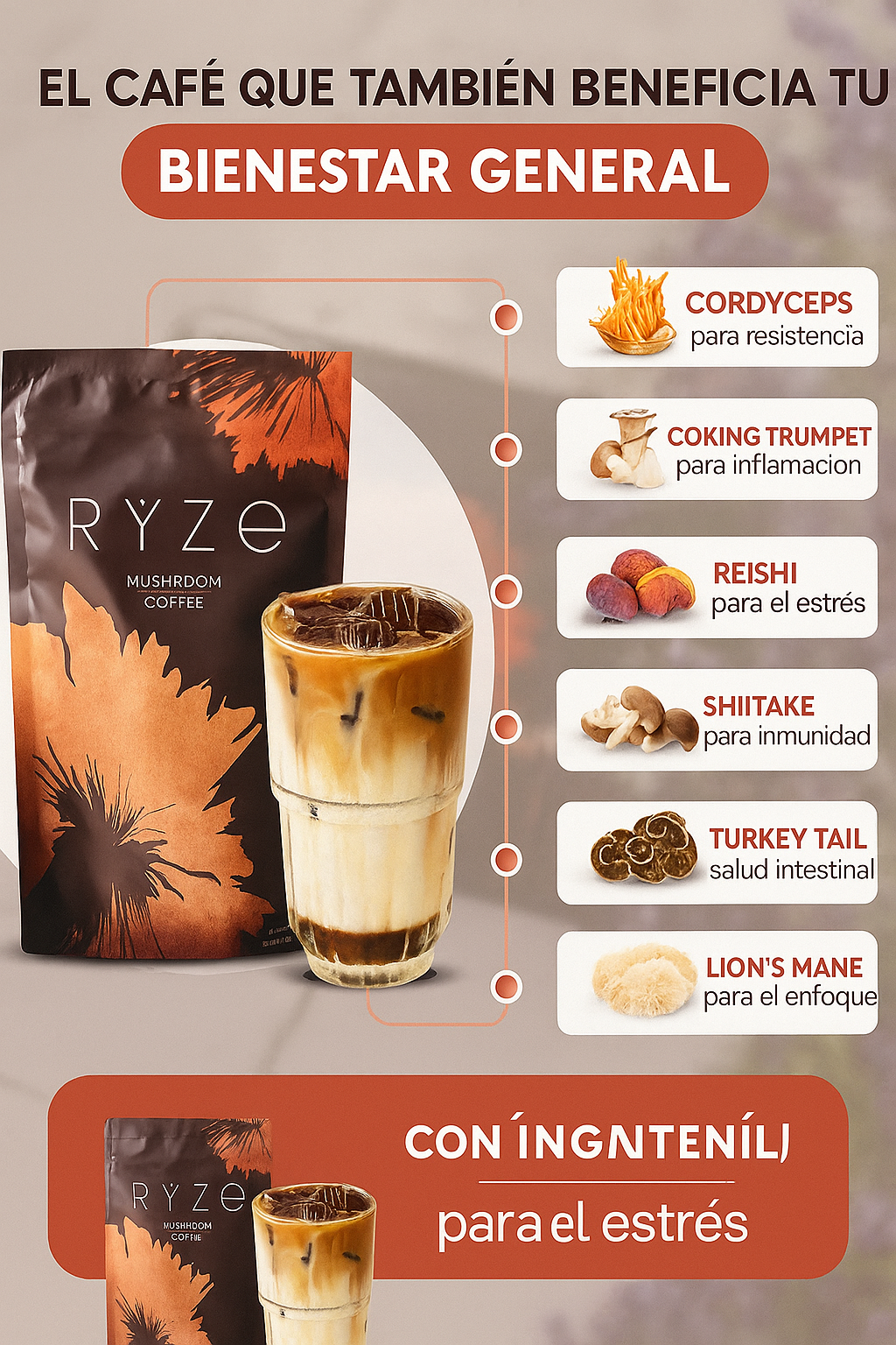 CAFE RYSE MELENA DE LEON + ENVIO GRATIS
