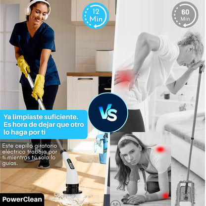 PowerClean™ Cepillo eléctrico de limpieza extensible con 7 cabezales intercambiables