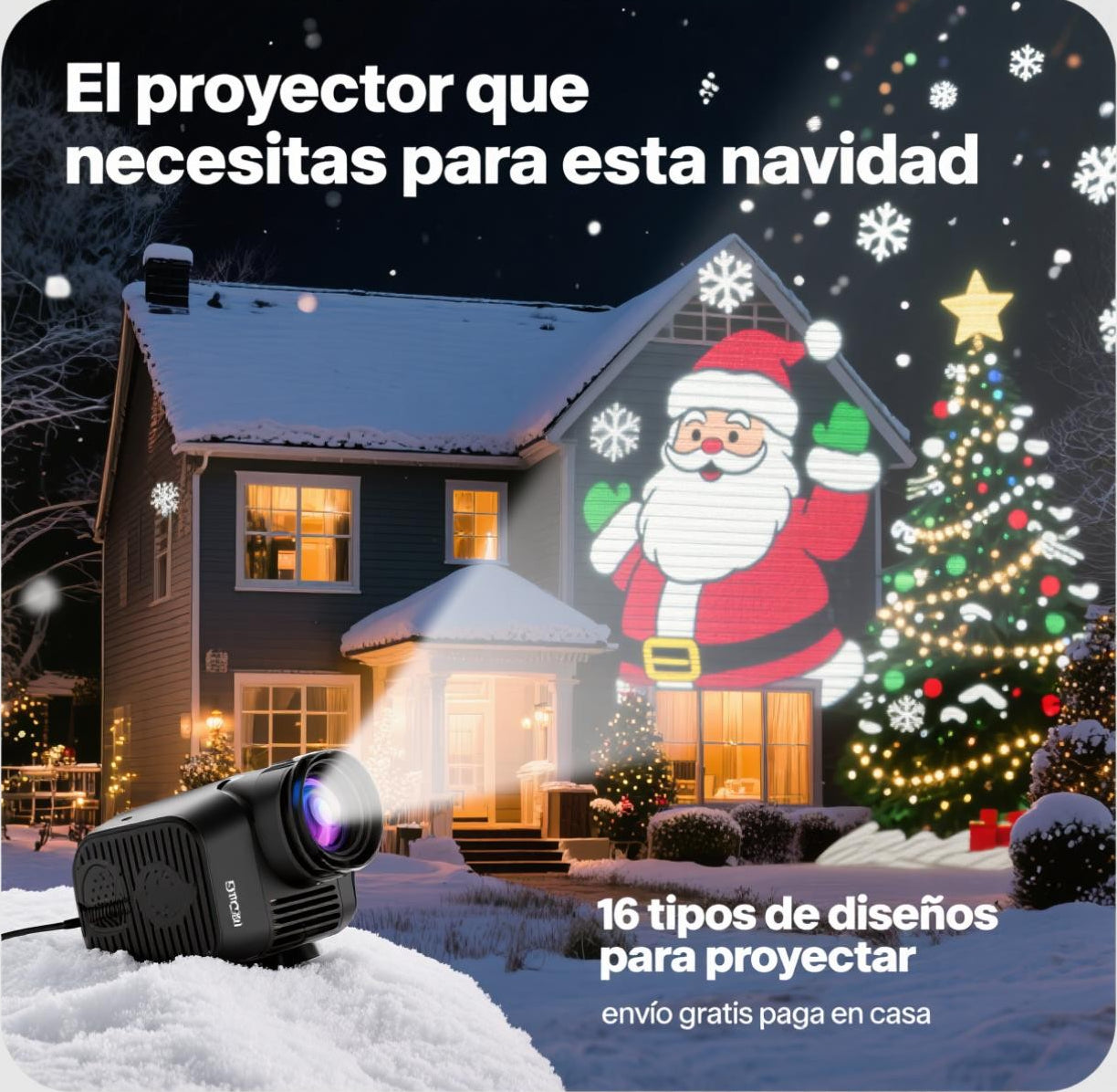 Navidad Brillante en un Toque 🎅💡PROYECTOR NAVIDEÑO + ENVIO GRATIS