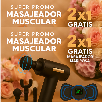 2X1 COMBO PISTOLA MASAJEADORA + GRATIS PARCHE MARIPOSA